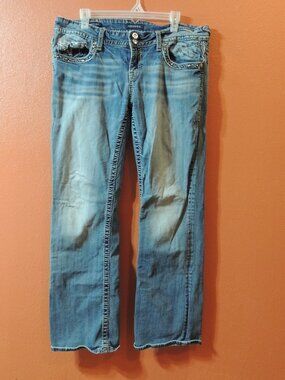 Vigoss Jeans New York Bootcut Woman 15 Pockets Rodeo Cowgirl Denim Blue Jeans